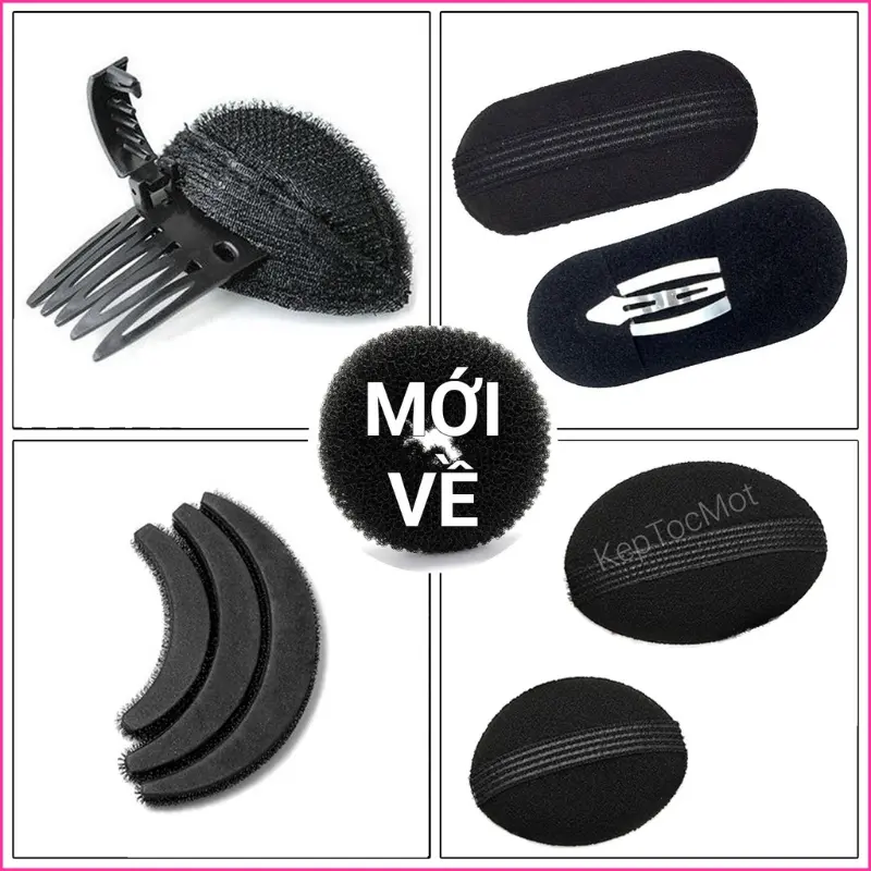 Cài độn tóc phồng 2 bên, kẹp độn phồng mái tóc giả, độn phồng chân tóc 9cm