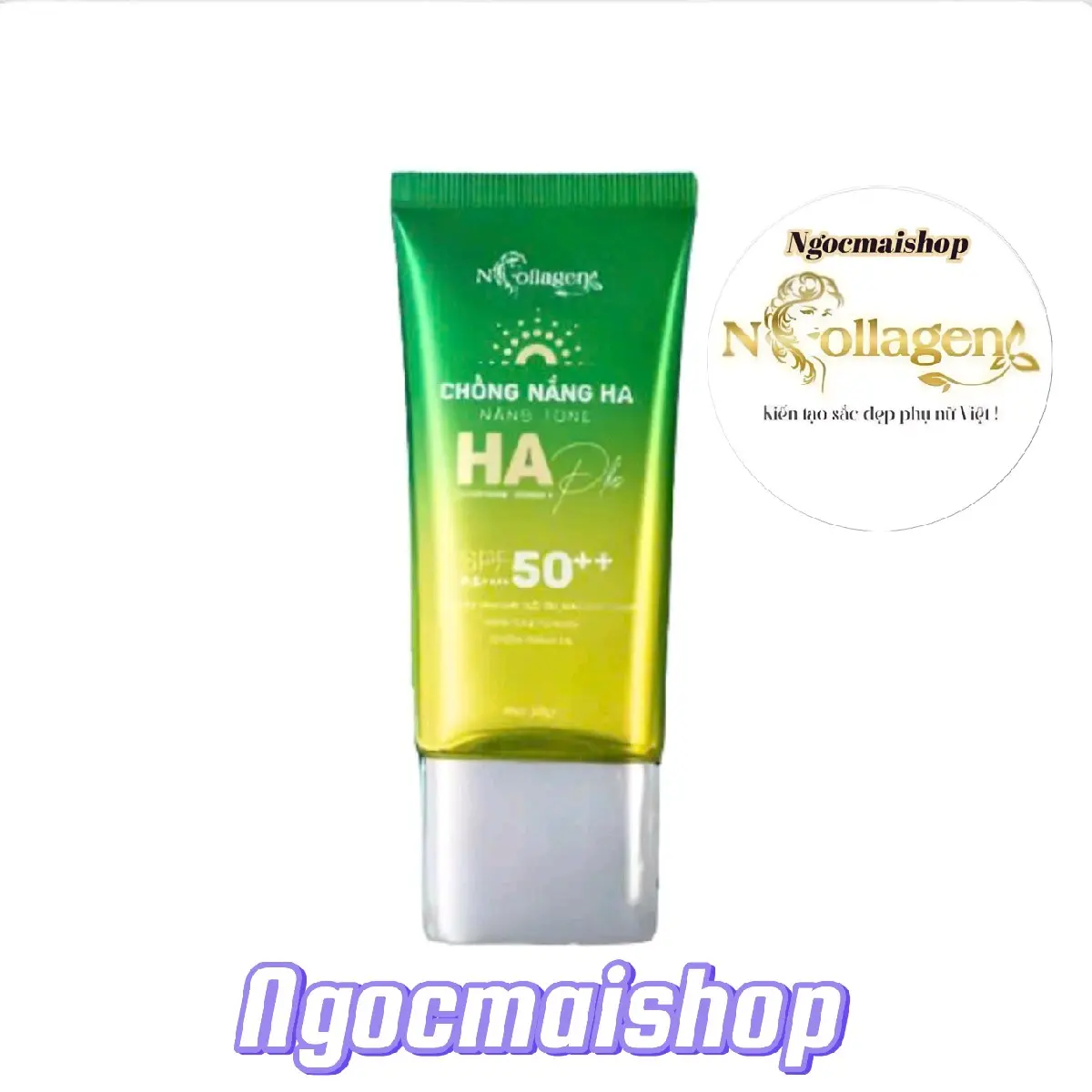 Kem chống nắng HA cải tiến mới make-up, nâng tone 50gam SPF 50 Ncollagen Skincare Làm Đẹp Da Sun Cream Dưỡng Ẩm Da Sunscreen kem chong