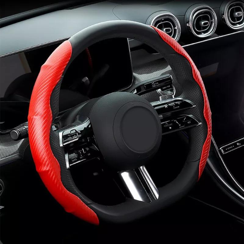 Universal Carbon Fiber Car Steering Wheel Cover Car Accessory Non-Slip Steering Wheel Booster Cover Car Steering Wheel Grips Cover 5