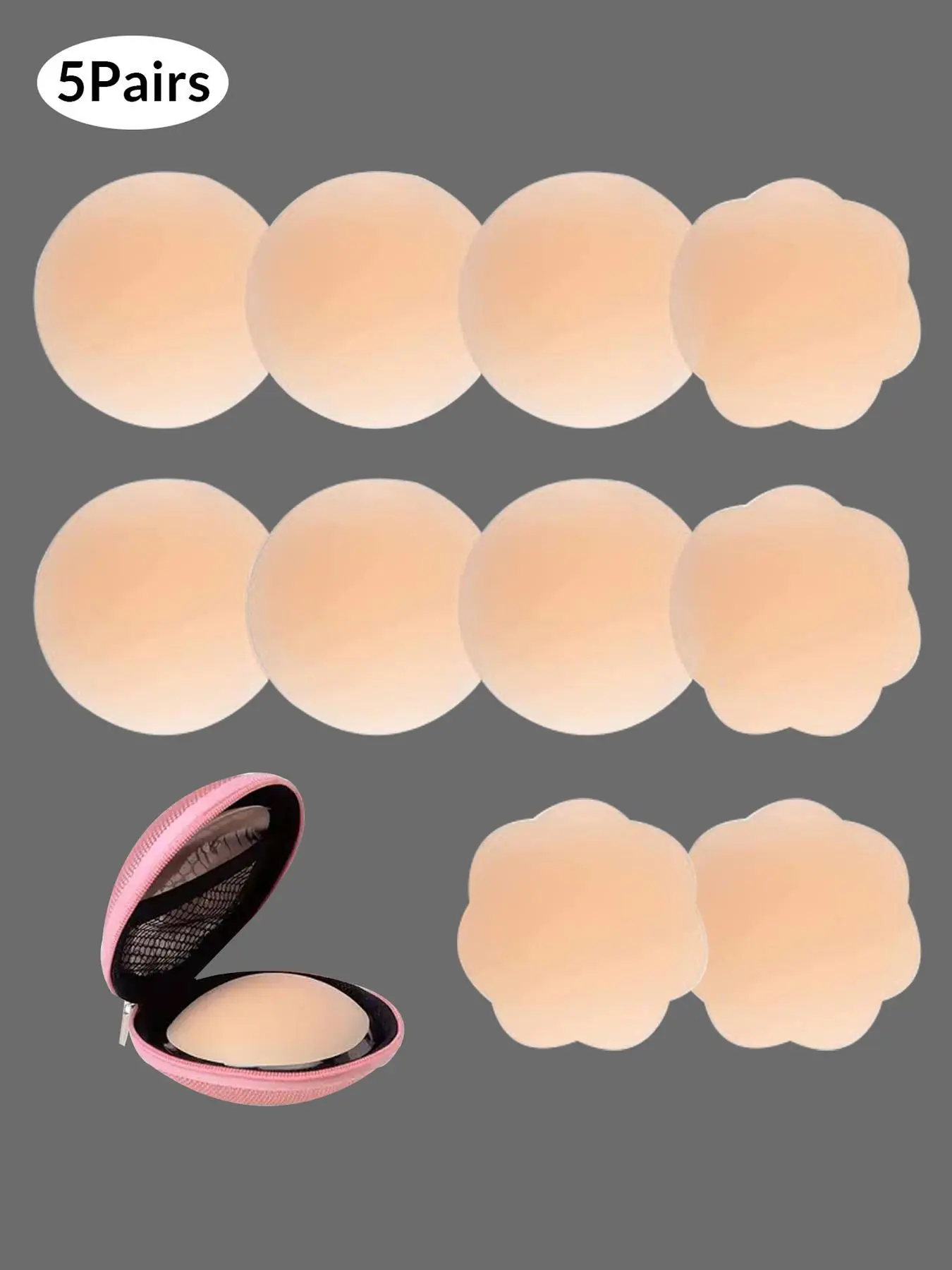 Women's Flower/Round-Shaped Nipple Cover, Reusable Invisible Breast Pasties, Lingerie Accessories for Women