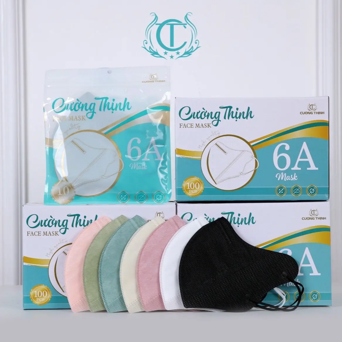 ￼Khẩu trang 6A mask cường thịnh 4 lớp chống tia uv nắng chất vải mềm mịn dày dặn đẹp