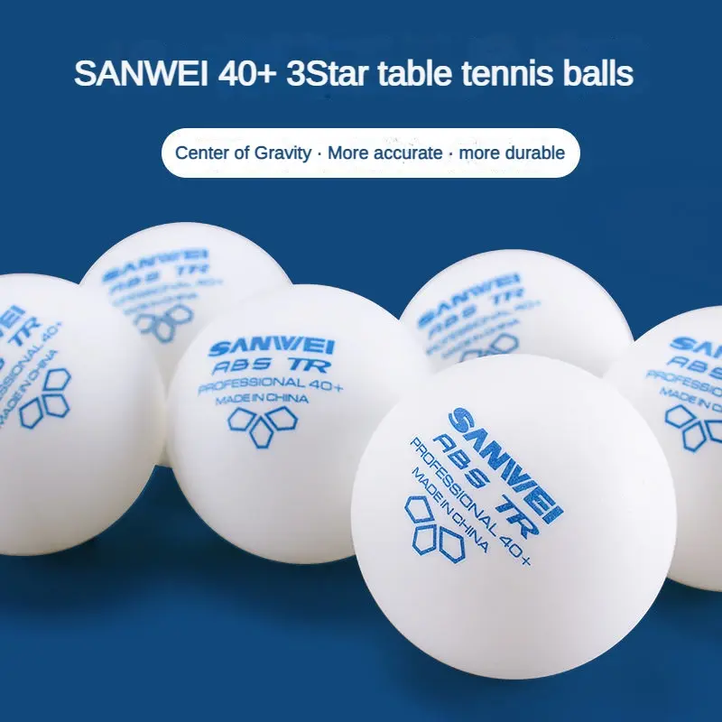 Bola Ping Pong, Sanwei 3Star, Putih TR, Tersedia dalam 10 / 30 / 50 / 100PCS, 40 + Bola Ping Pong Latihan Profesional, dengan Jahitan, Putaran Stabil