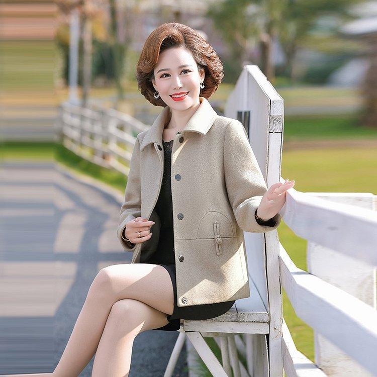 Áo Khoác Dạ Dáng Ngắn Thu Đông Cho Mẹ AD01 - Hàng Quảng Châu Cao Cấp