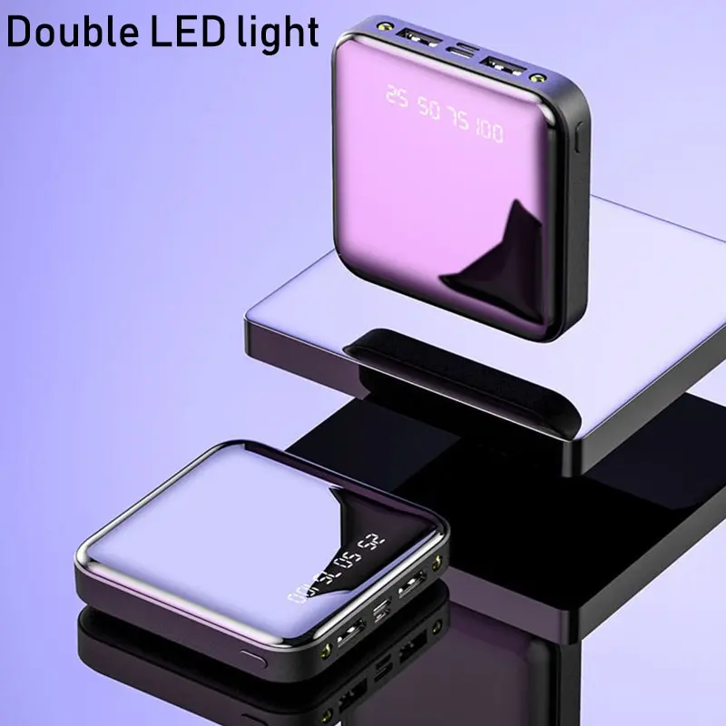 Mini Power Bank 2 Port USB 1A 12000mAh with LED Powerbank