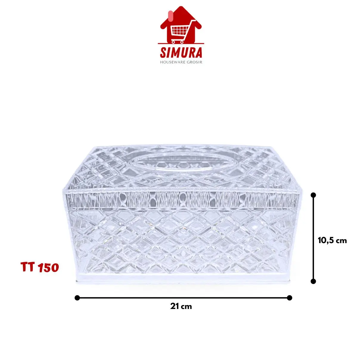 TEMPAT TISSUE NATURAL | TEMPAT TISSUE KRISTAL | TEMPAT TISSUE | KOTAK TISU ( TT 150 N ) Plastik