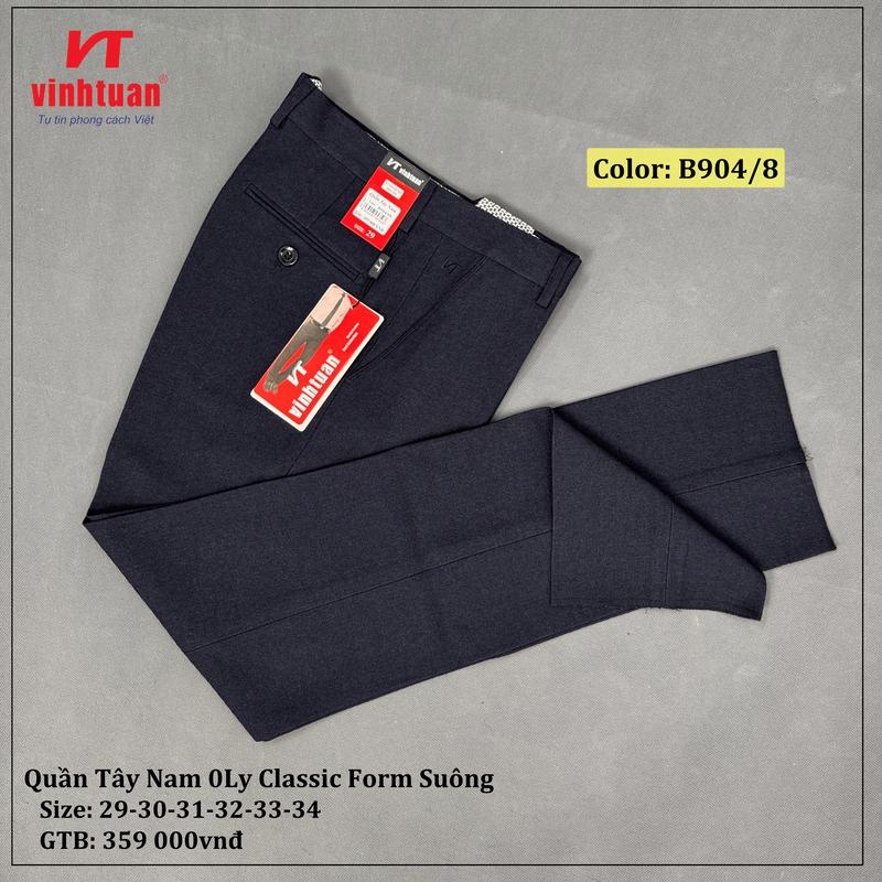 Quần Tây Nam Dáng Đứng 0Ly Vĩnh Tuấn Form Suông B904 - Sale Xả Kho, Size 29-40, Ống 18-22cm, Ong Menswear 5