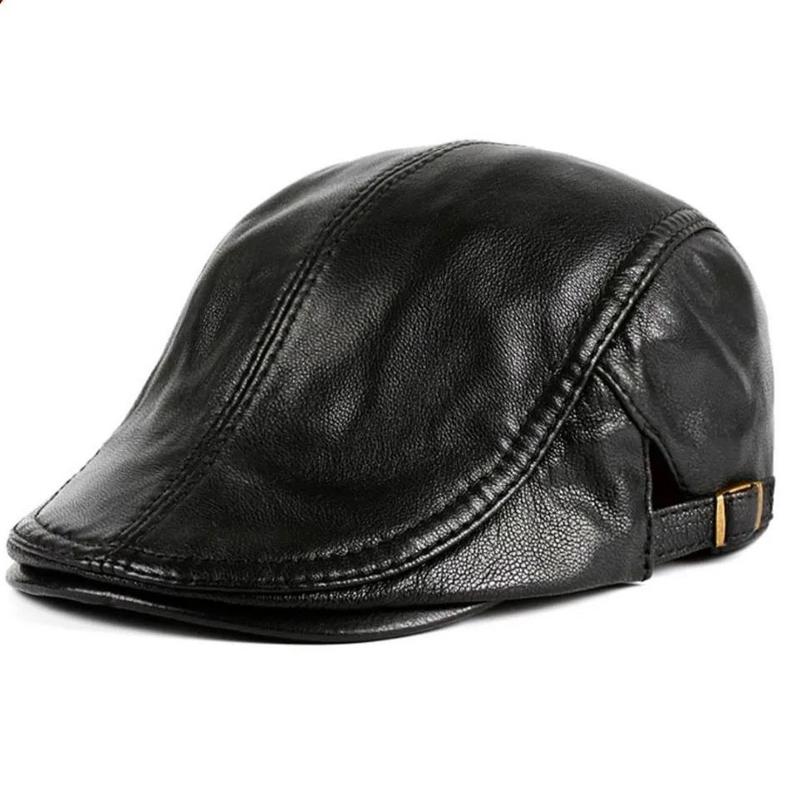 Mũ nồi mũ beret cho bố cho ông 100% da thật có tăng đơ chỉnh size Nam Ong Cap Hat