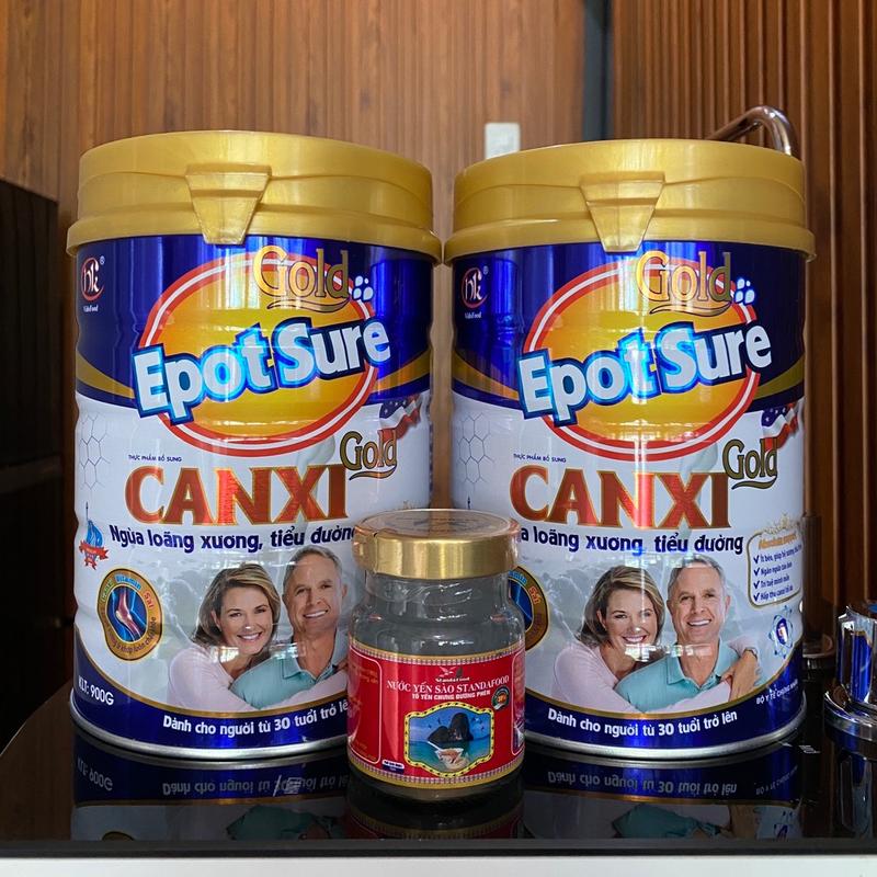 [Combo 2Lon]Sữa Canxi cho người già Epot Sure Gold Lon 900gr Cho xương chắc khoẻ yensao