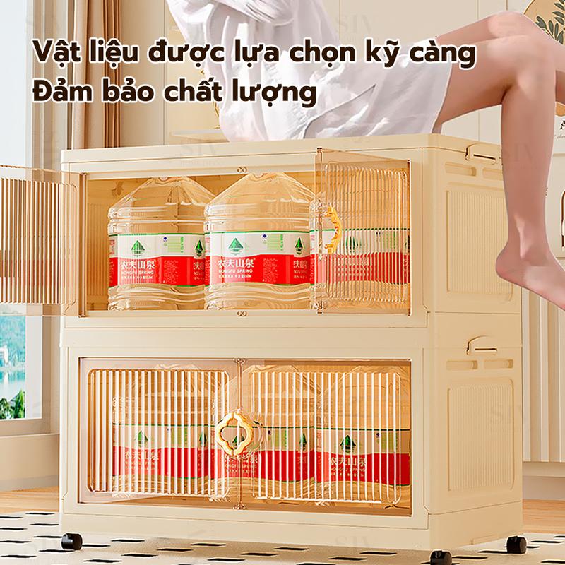 80CM SIV Tủ Nhựa Đựng 3/4/5tầng-Trong suốt làm dày công suất lớn tủ bếp Đa Năng 4