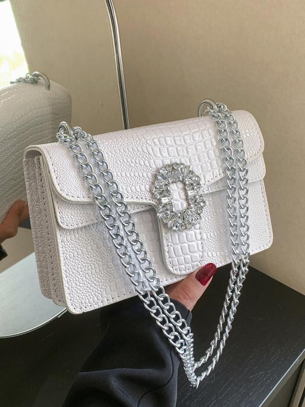 Women's Fashionable Crocodile Embossed Crossbody Bag, Casual Versatile Shoulder Bag for Daily Used, Trendy All-match Commuter Bag 0