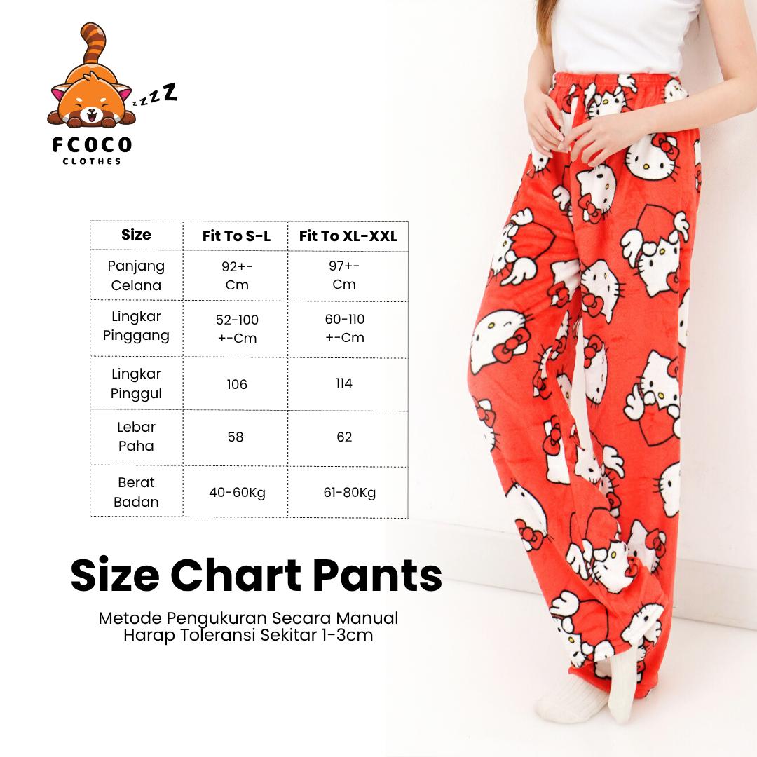 FCOCO - SECRET DROP SPECIAL LIVE 11.11 Celana Panjang Bulu Hello Kitty Red Lembut Adem Nyaman Untuk Tidur Celana Wanita FCOCO - SECRET DROP SPECIAL LIVE 11.11 Celana Panjang Bulu Hello Kitty Red Lembut Adem Nyaman Untuk Tidur Celana Wanita