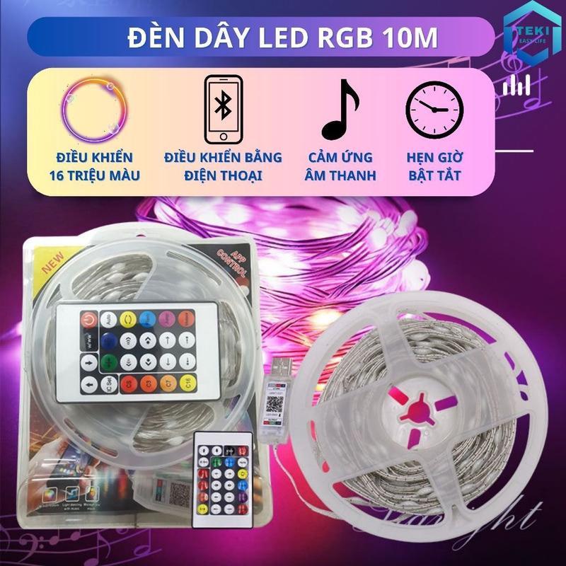 Đèn Led RGB 16 triệu màu 10 mét điều khiển bằng điện thoại Remote, nháy theo…