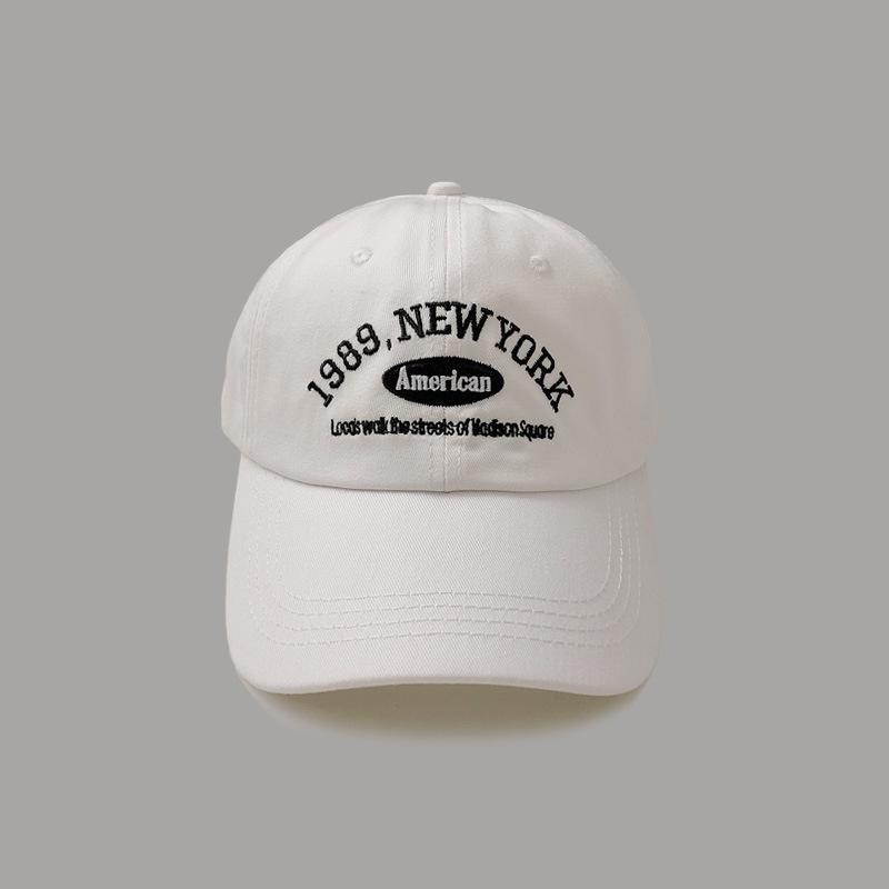 Korean Retro Baseball Cap for Men & Women - Autumn & Winter Versatile Street Style with "1989" Letter Embroidery, Duckbill Hat for Summer, Couple's Design 5