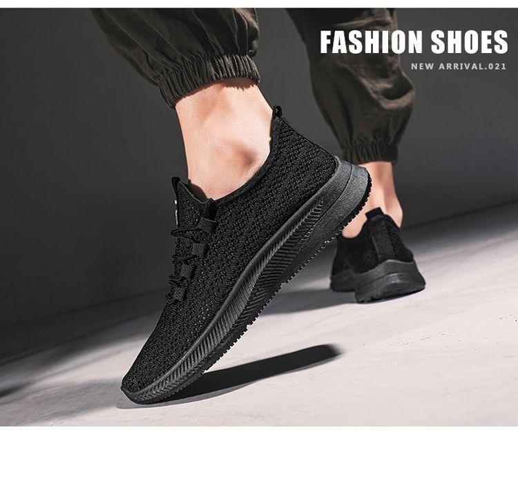 Product Introduction of New Men's Shoes Summer Breathable Thin Hollow Sports Running Mesh Shoes Men's Mesh Lightweight Black Mesh Trendy Shoes Walking Shoes Footwear 9