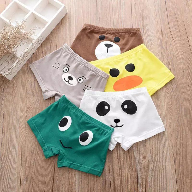 Đồ Lót Cotton Nguyên Chất, Cấp A, Dành Cho Trẻ Em, Quần Boxer Bé Trai Cao Cấp, Quần Đùi Bốn Góc Hoạt Hình Mặt Cười Cho Trẻ Mới Biết Đi Và Trẻ Em, 3 Chiếc 0