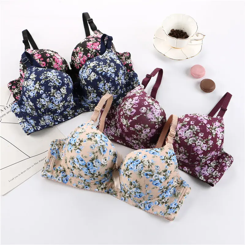 Comfortable and Breathable Women's Underwear Set Strap Lady  Bra Innerwear Nylon