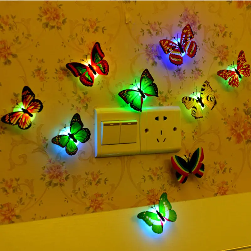 Đèn Ngủ LED Hình Bướm Dễ Thương, 7 Màu Thay Đổi, Thời Trang, Trang Trí Nhà Cửa, Bàn Và Tường Phòng, M0K9
