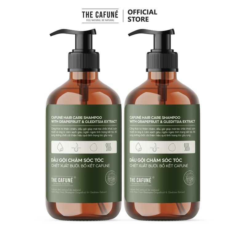 Combo 2 Chai Dầu Gội Thảo Dược Bưởi Bồ Kết Chăm Sóc Tóc Cafuné 480ml Dưỡng Tóc