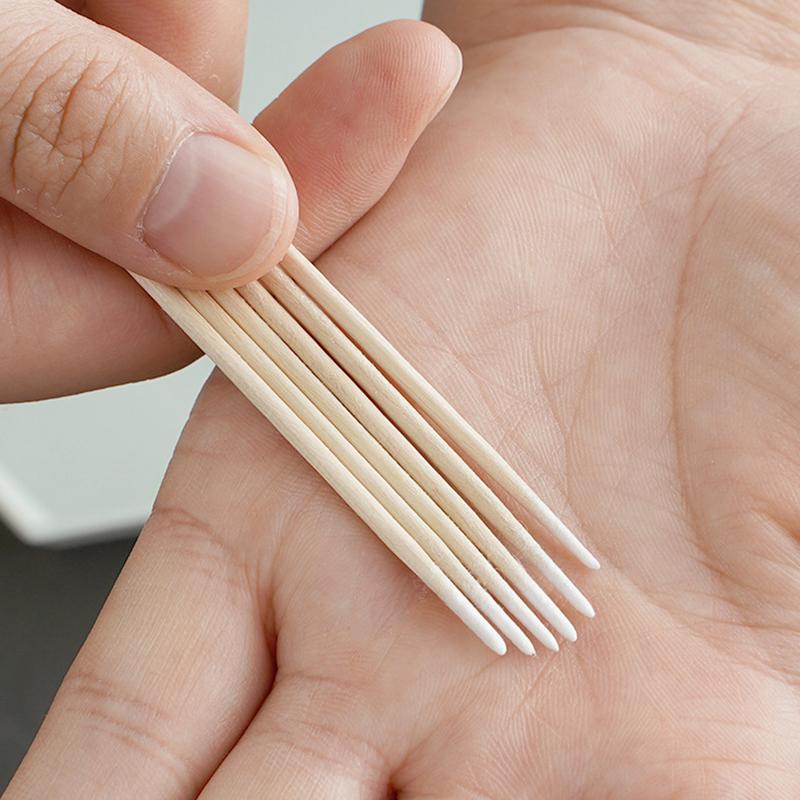 Product Introduction of 100pcs Micro Wood Cotton Swab Eyelash Extension Tools Tatoo Microblading Cleaning Wooden Sticks Cosmetic Cotton Brush Buds Tip 24