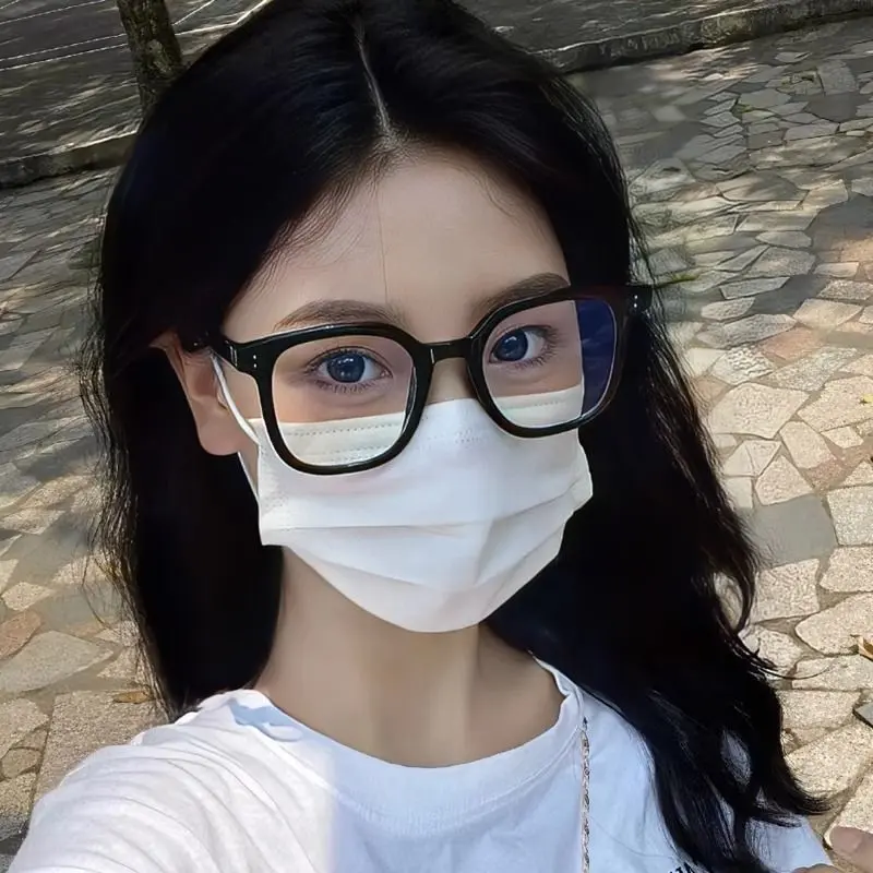 GM - kính gọng đen nữ, độ cận thị, có thể được trang bị khuôn mặt mà không cần trang điểm, Tiện ích, khuôn mặt, kính chống ánh sángXanh Biển nhỏ, gọng kính đẹp Ong