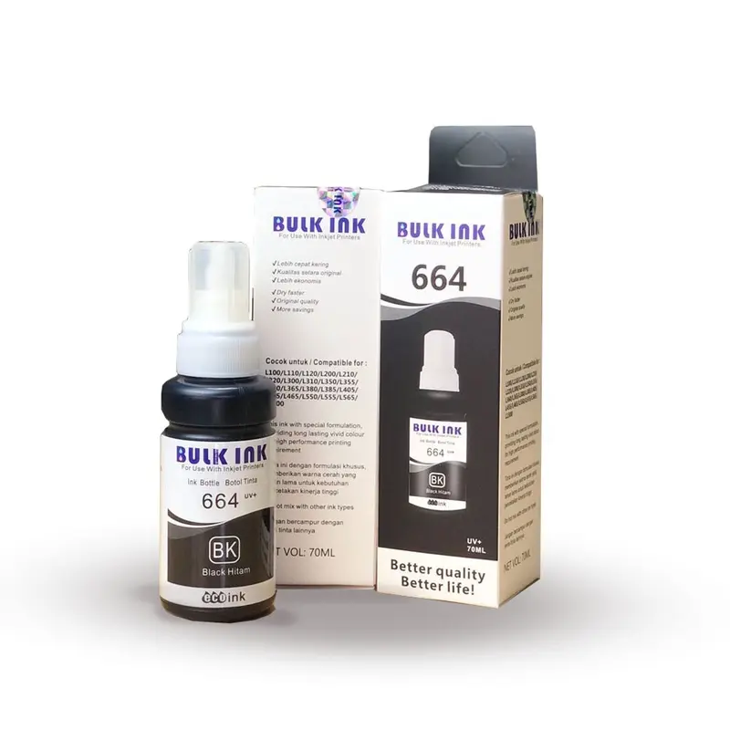Tinta 664 Original Bulk Ink  L121 L120 L360 L310 L220 L210 L300 L200 L1300 Aman Untuk head 5