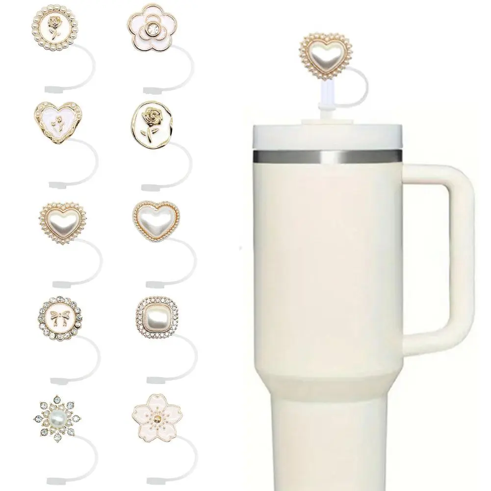 Straw Cap Dust-proof Cap PVC Soft Rubber Straw Sleeve Cartoon Coffee Silicone Cover Cap Straw D3I2