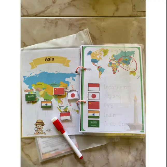 Busy Book Seri Bendera Negara Dunia World Flag Activity Book Wipe and Clean 1