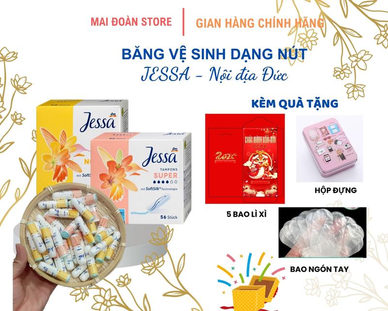 [Tặng bao ngón tay] Tampon Băng vệ sinh Jessa tách lẻ - Ngày và Đêm - Nữ bcs sieu