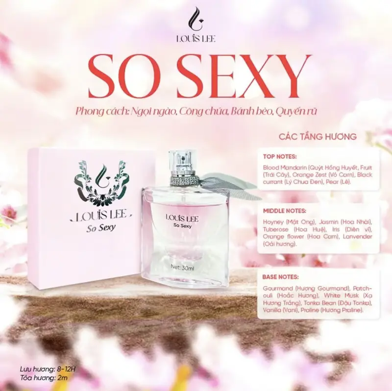 NƯỚC HOA SO SEXY MÙI NỮ 30ML - Ngọt Ngào, Gợi Cảm, Quyến Rũ, Nhẹ Nhàng - Lưu Hương 8-12 Tiếng CHÍNH HÃNG 0