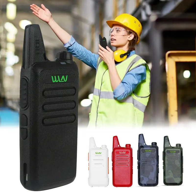 COD HT WLN KD-C1 16 CHANNEL FREE HEADSET EARPHONE WALKIE TALKIE UHF JARAK JAUH PORTABLE HANDY TALKY 5KM 10KM Black Antena 6