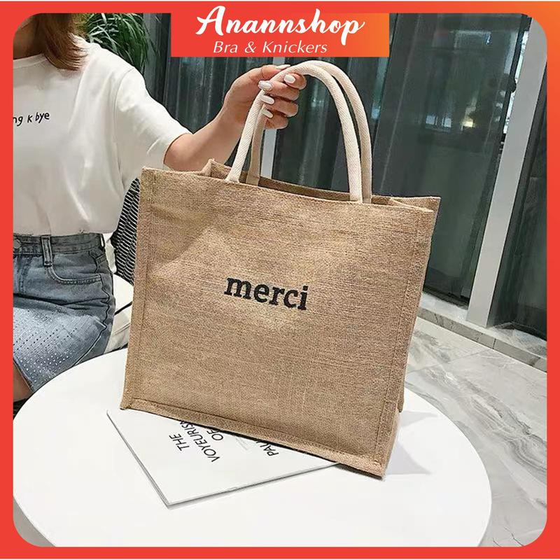 Túi Tote Đeo Tay - Túi Xách Nữ Cói Merci Hàng Đẹp Siêu Hot Cho Nàng Có Thể Đeo Đi Biển, Đi Chơi, Đi Chợ Bag Nữ