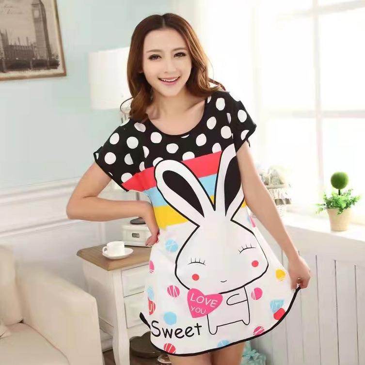 Product Introduction of Summer new cute cartoon doll student short sleeved jumpsuit girls' nightgown with multiple styles 22