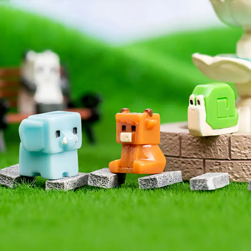 Tượng Động Vật Mini, Hình Vuông, Gấu Trúc Và Thỏ, Tượng Nhỏ Đồ Trang Trí Cảnh Quan Bằng Resin, Để Trang Trí Nhà Cửa, Quà Tặng, Phụ Kiện Bàn, 1 Cái 4