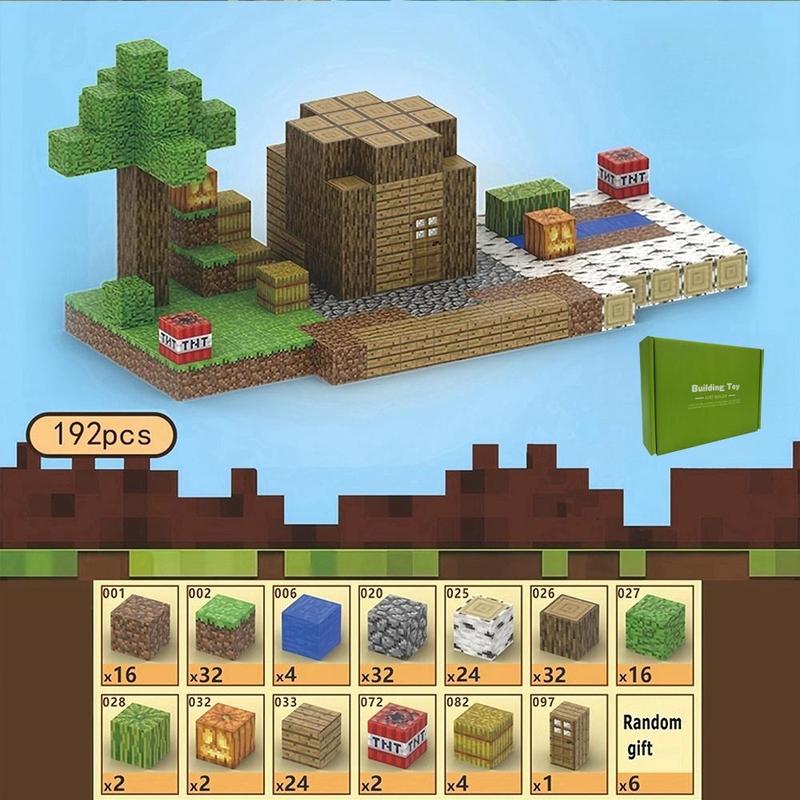 Magnetic Building Block Toy, 192pcs/set Creative Pixel DIY Tabletop Decoration, Creative Sensory Toy for Boys & Girls 2