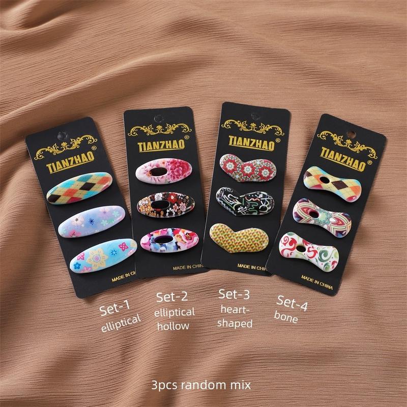 Product Introduction of 3pcs/Set Fashion Printed Bandana Needle Heart Oval Pin Scarf Fixed Buckle Anti Shedding Safety Pin Gift for Girlfriend Love Bow Safety Hijab Pins Accessories 25