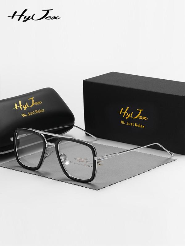 Minimalist Elegant Aviator Eyeglasses for Everyday Use (1 Pair), Basic Flat Frame Fashion Eyeglasses for Women & Men, Fashion Eyeglasses for Work, Daily Clothing Decor, Perfect for Student Daily Use 5