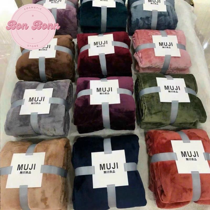 Chăn Muji nhung Tuyết Mềm Mịn 4 Mùa Kích Thước 2mx2m3 - chăn thu hè chăn  nhung 2mx2m2