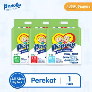 [POPOKU ADULT TAPE] Popok Dewasa Tipe PEREKAT Size M10/L10/XL10