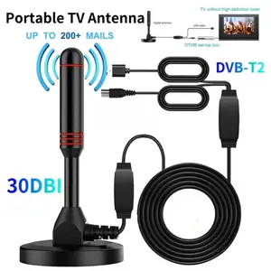 Portable HD TV Antenna Digital HD Aerial  DVB-T2 Quick Response Indoor Outdoor antena tv digital indoor 30DBI HD Digital TV Antenna with Amplifier