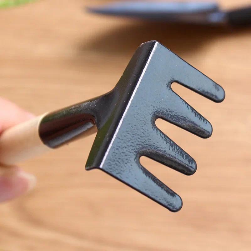 Dụng Cụ Làm Vườn Mini, Bộ 3 Cái, Cán Gỗ, Xẻng Và Rake, Đa Chức Năng, Thích Hợp Cho Cây Trong Nhà Và Bonsai, Dụng Cụ Bầu Đất 4