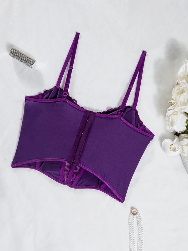 Women's Plain Contrast Lace Adjustable Strap Bra, Fashion Casual Cozy Breathable Push Up Bra for Daily Wear, Women's Lingerie for All Seasons 1