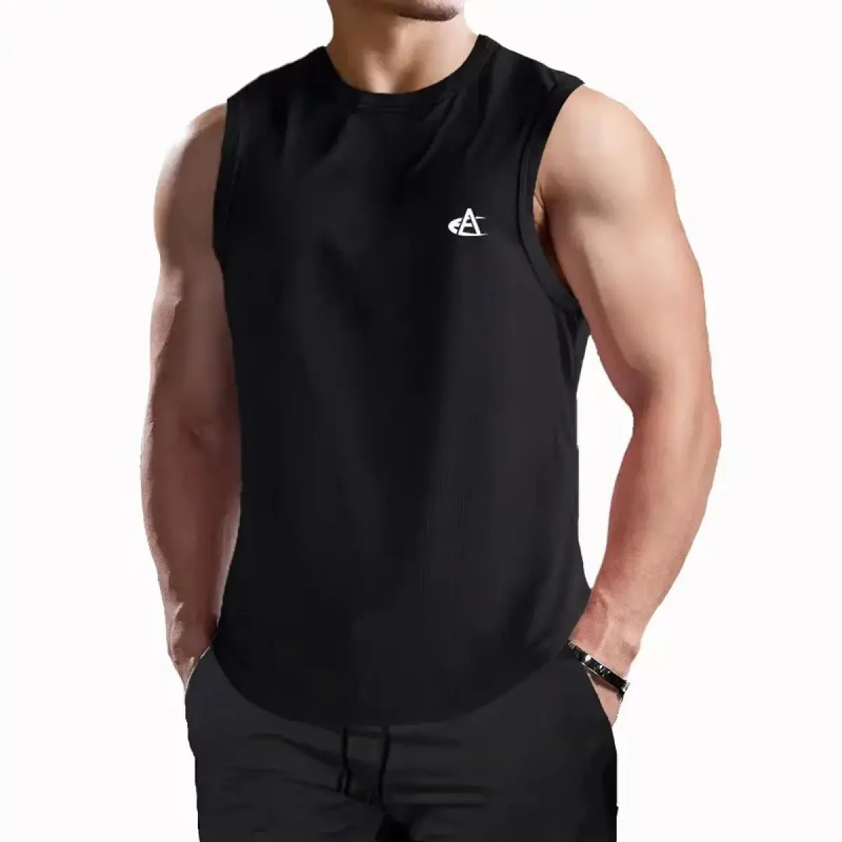 Simple Solid Color 3D Print Men's Tank Top Fashion Breathable Quick Dry Sleeveless Shirt Summer Run Fitness Vest Gym T-shirt Man