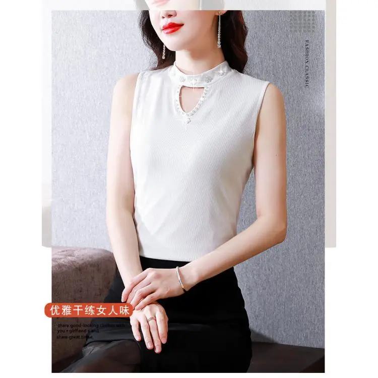 Áo Hai Dây Không Tay Thường Ngày Thời Trang1 Cho Nữ Áo Hai Dây Màu Trơn Hàn Quốc Áo Cánh Đính Cườm Dáng Ôm Trang Phục Nữ 4