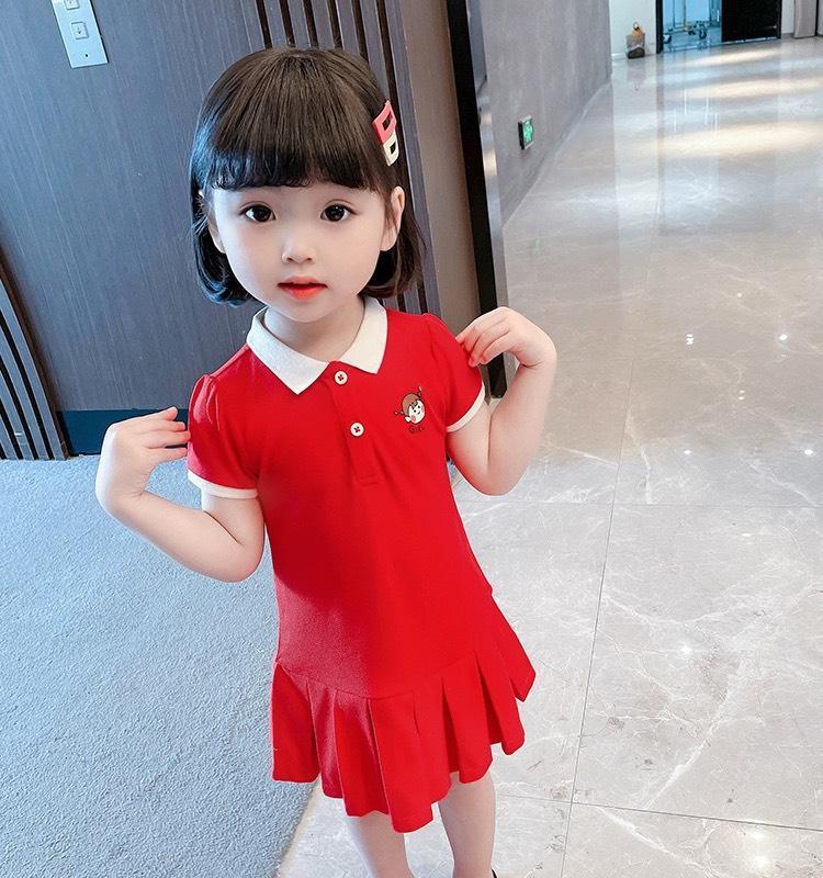 Mẫu Váy cổ bẻ GIRL dành cho bé gái sz 10-35kg. có 3 màu cho các mẹ chọn 3