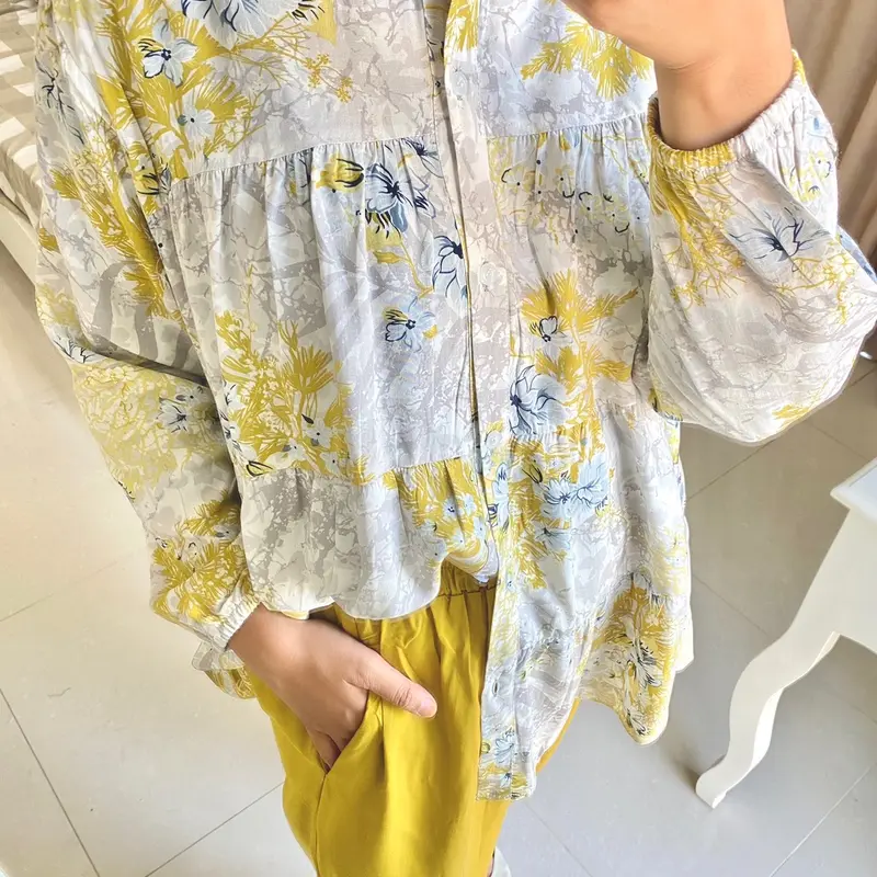 Tamara Oneset Setelan Wanita Rayon Motif Bunga Lengan panjang 2