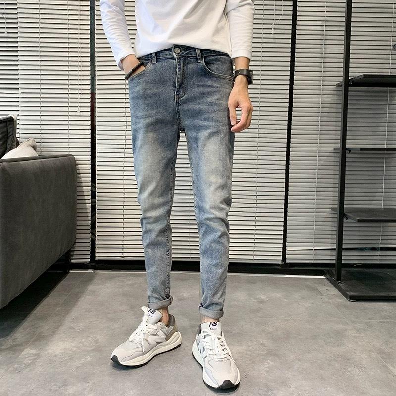 QUẦN JEAN JEAN NAM WASH DƠ PHONG CÁCH BỤI XANH BẠC XƯỚC NHẸ MÃ 54 X1 Cotton Menswear Pants Denim quanjeans  namrach Có Túi