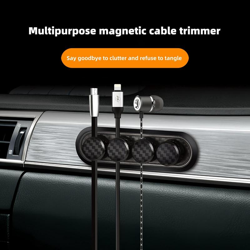 Product Introduction of Car Magnetic Cable Clip, Car Data Cable Storage Holder, Creative Desktop Cable Organizer, Universal Car Interior Accessories 3