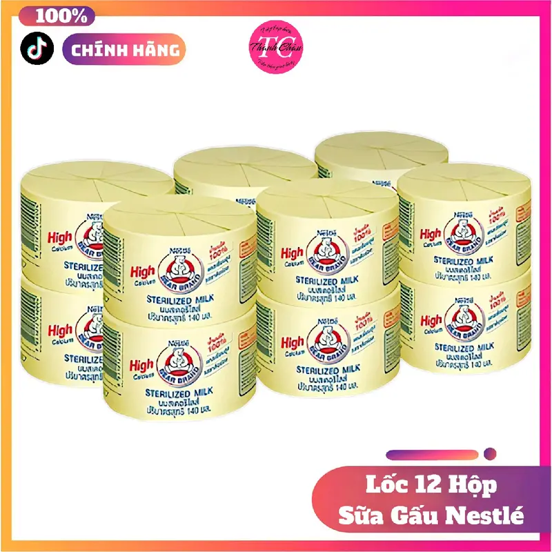Lốc 12 Hộp Sữa Gấu Nestle Lon lùn chính hãng - Sữa tươi ngon - Milk sữa  gấu sữa  gấu sữa  tươi sữa không đặc sữa  gấu milo sữa  gấu socola sữa  cho  người  tiểu  đường sữa  cafe nguyên sua  gau sua  tuoi 0