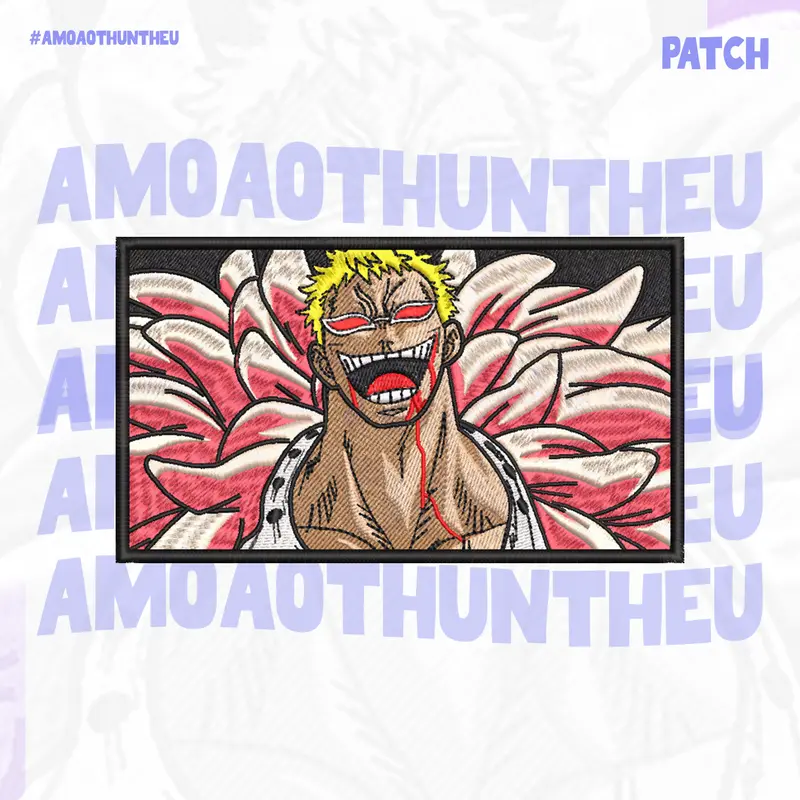 [ PATCH ỦI THÊU] Anime - Dofi - One Piece - Thêu Vi Tính - dùng để ủi - may vào áo, quần, cặp, balo - amo 0