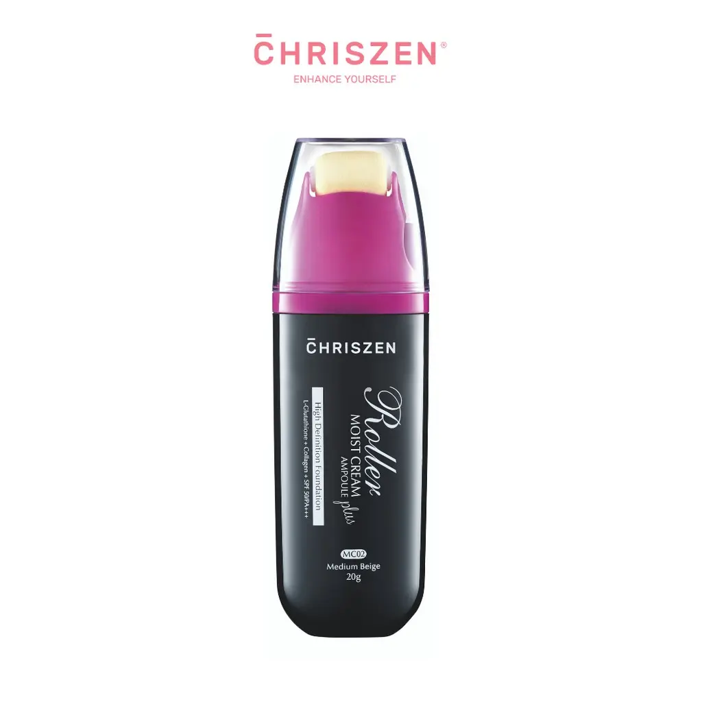 (COD) Chriszen Roller Moist Cream Foundation Waterproof Concealer Makeup Spf